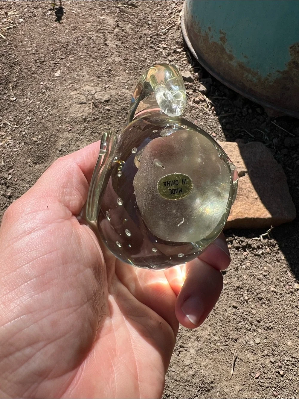 Elephant Hand-Blown Glass paperweight Clear